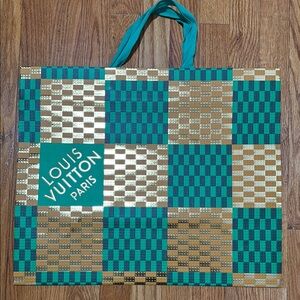 NEW 2022 Authentic Louis Vuitton Green Gold Lego Holiday Gift Shopping Bag